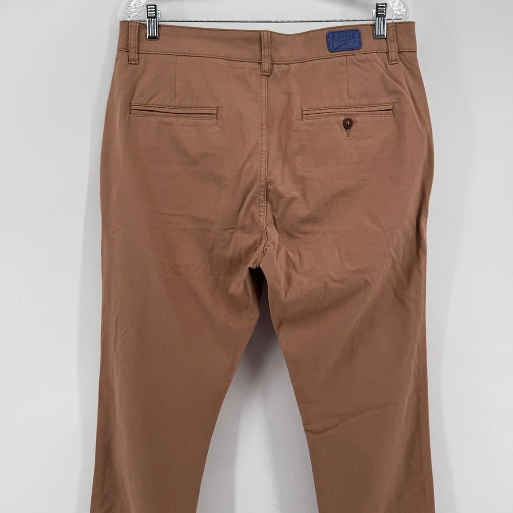 Mugsy Belmonts Chino‎ Pants Mens 35x32 Brown Stretch Cotton Blend K6PNBG
